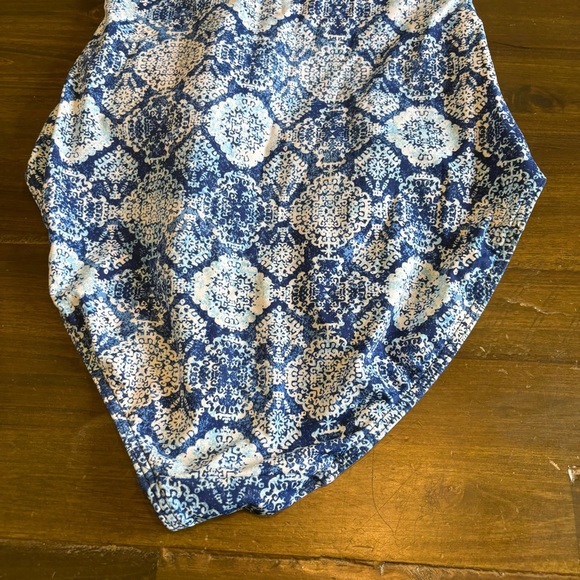 Lauren Ralph Lauren Agean Blue Tile Cutout Swimsuit Ruching Flattering Tummy 10 - Picture 7 of 10